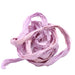 Ruban de soie sari recyclé effiloché froissé violet pale 30mm (1m)