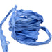 Ruban de soie sari recyclé effiloché froissé bleu 30mm (1m)