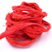 Ruban de soie sari recyclé effiloché froissé rouge 30mm (1m)