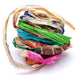 Ruban de soie sari recyclé effiloché froissé multicolore 30mm (1m)