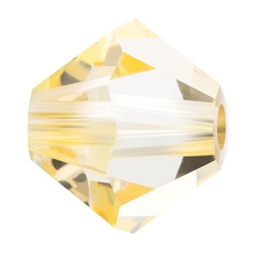 Kaufen Sie Perlen in der Schweiz Doppelkegelperlen Preciosa Kristall Blond Flare 5,7x6mm (10)