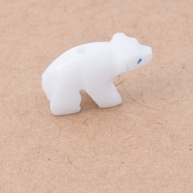 Perle résine blanche petit ours 16x10mm - Trou : 1mm (1)
