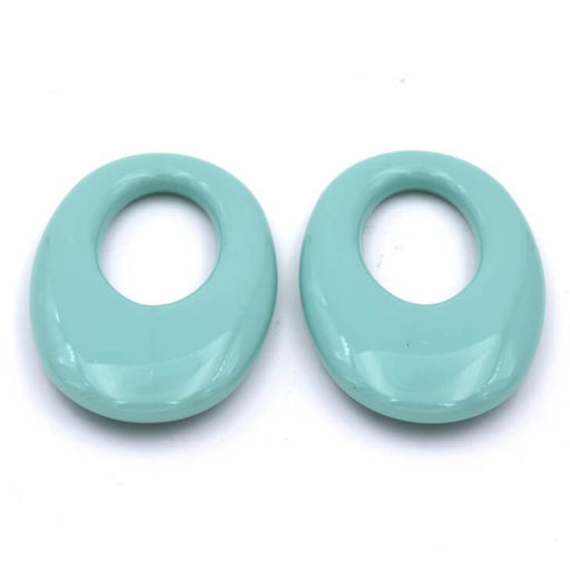 Ovales Anhängerverbinder – salbeigrünes Harz – 32 x 23 mm (2)