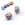 Vente au détail Perle rondelle en porcelaine blanche turquoise et rouge 11x15mm (1)