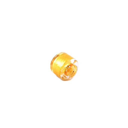 Perle tube à la feuille d'or façon Murano en verre 8x6mm (1)