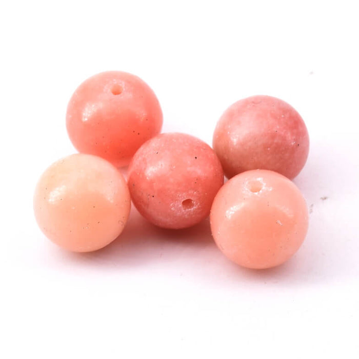 Perles rondes opale rose naturelle 12mm - Trou: 1mm (5)
