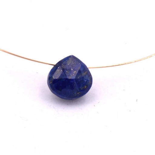 Pendentif perle goutte coeur poire facetté Lapis lazuli 8.5x8mm (1)