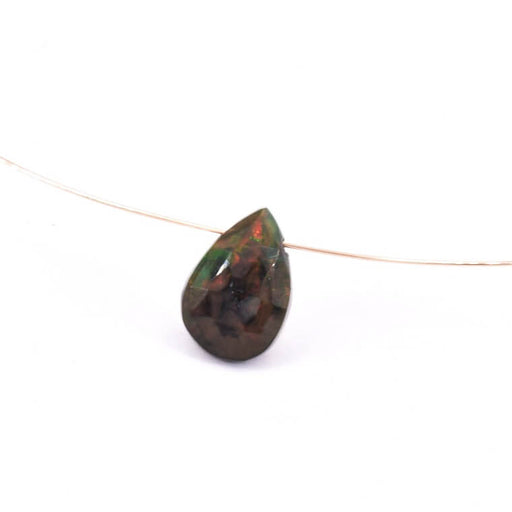 Kaufen Sie Perlen in der Schweiz Facettierte Birnen-Tropfenperlenanhänger äthiopischer Opal 8x7mm (1)