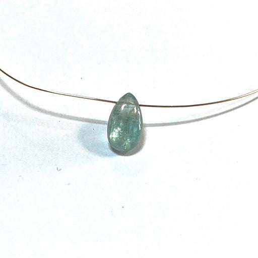 Kaufen Sie Perlen in der Schweiz Gewölbter Birnentropfen-Perlenanhänger Kyanit blaugrünes Wasser 10x6mm (1)