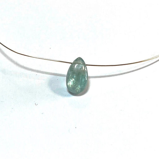 Pendentif perle goutte poire bombé Cyanite bleu vert eau 10x6mm (1)