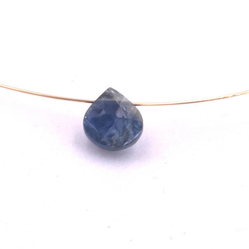 Achat Pendentif coeur poire facettes Cyanite bleu 6.5x6.5mm (1)
