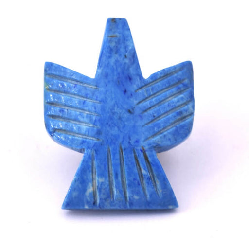 Achat Pendentif perle en pierre bleue cobalt oiseau aigle condor 20x25mm (1)