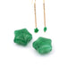 Perle étoile sculptée en jade teinté vert 8mm - Trou: 0.8mm (2)