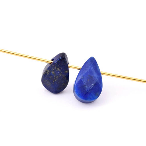 Pendentif perle goutte à facettes Lapis lazuli 10x6-8mm (2)