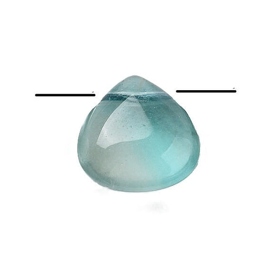 Pendentif goutte en fluorite naturelle verte 10.5x10.5mm (1)