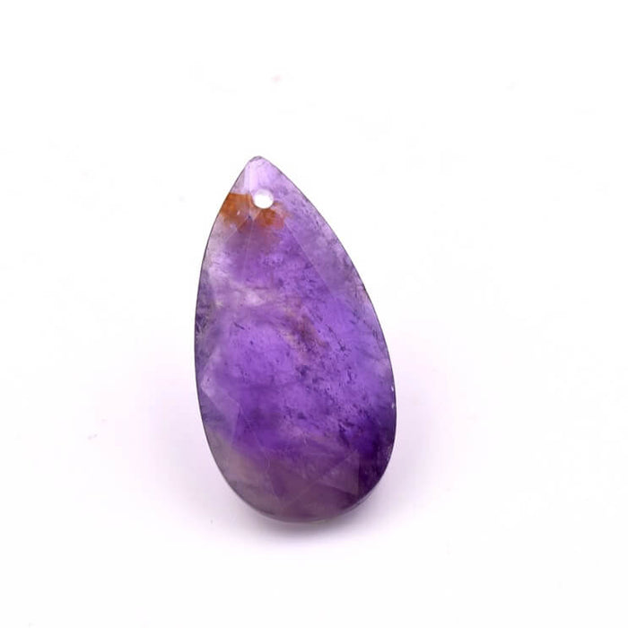 Tropfenförmiger Anhänger aus facettiertem Amethyst – 13 x 25 mm – Loch: 0.8 mm (1)