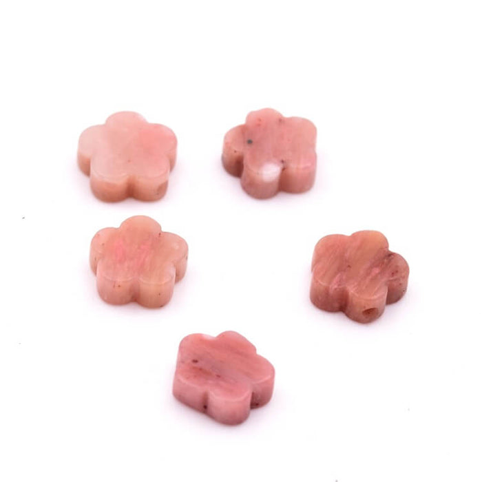 Perle fleur en rhodonite 6mm - Trou: 0.8mm