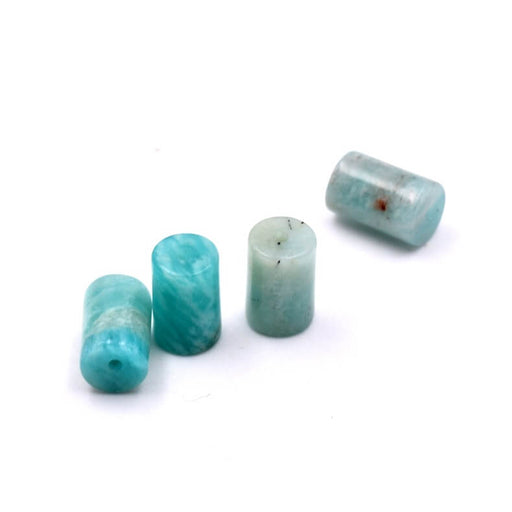 Perles cylindre en amazonite 7x5mm - Trou : 0.8mm (4)