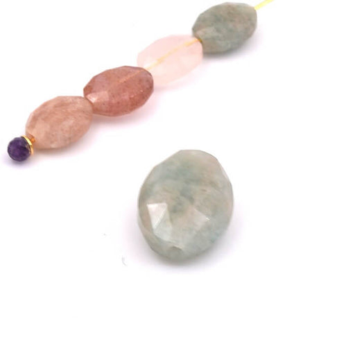 Kaufen Sie Perlen in der Schweiz Facettierte ovale Amazonitperle 10x8mm - Loch: 1mm (1)