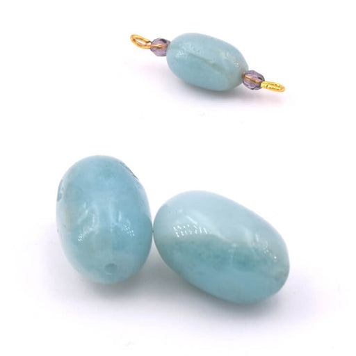 Perle cylindre en amazonite 13x11mm - Trou: 1mm (2)