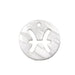 Pendentif charm rond nacre blanche signe astrologique Poissons 12mm (1)