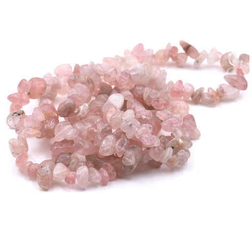 Achat Perle chips Quartz Fraise 5-8mm - Trou: 1mm (1 Fil-79cm)