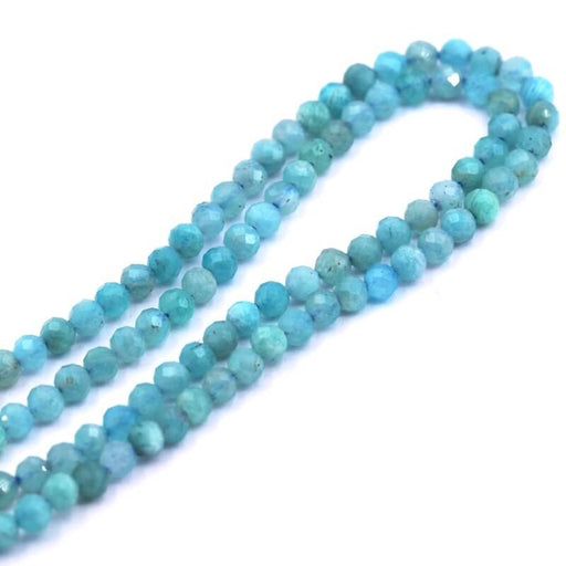 Kaufen Sie Perlen in der Schweiz Amazonit facettierte runde Perlen 3,5 mm – Loch 0,6 mm (1 Strang – 39 cm)