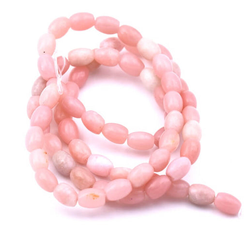 Kaufen Sie Perlen in der Schweiz Ovale Reisperle aus natürlichem rosa Opal 6 x 4 mm (1 Strang – 38 cm)