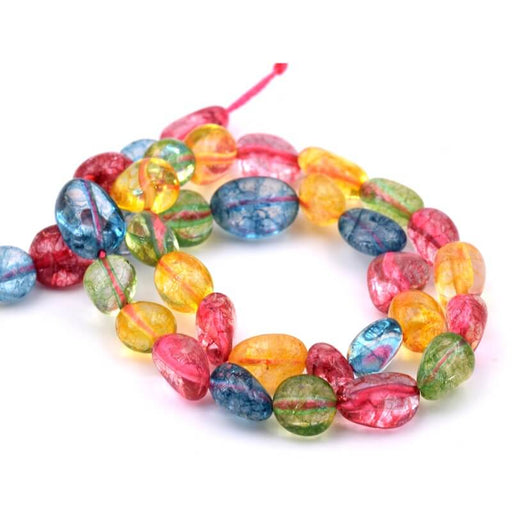 Perles potatoe nugget en cristal de quartz teinté 9-15x7-11mm (1 fil-38cm)