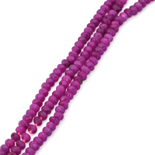 Perles rondelle rubis facettes 2.5x2mm - Trou: 0.5mm
