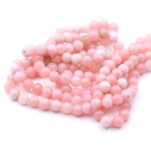 Achat Perles rondes opale rose Naturelle 4mm - Trou: 0.8mm ( 1 Fil -38cm )