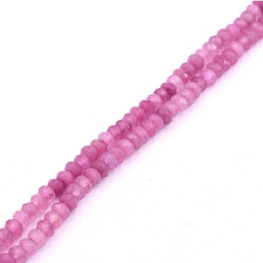Kaufen Sie Perlen in der Schweiz Facettierte Jadeperle getönt alt PARMA PINK 4x2,5mm - Loch: 1mm (1 Strang-34cm)