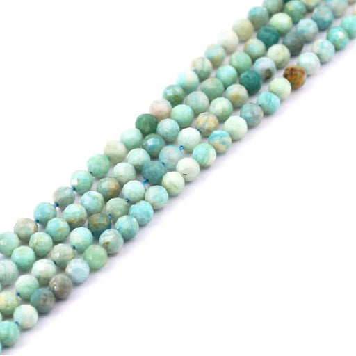 Kaufen Sie Perlen in der Schweiz Amazonit facettierte Rondelleperlen 4,5 mm (1 Strang: 37 cm)