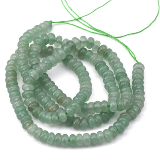 Perles rondelles donut aventurine 4x2.5mm - Trou: 0.8mm (1 fil-37cm)