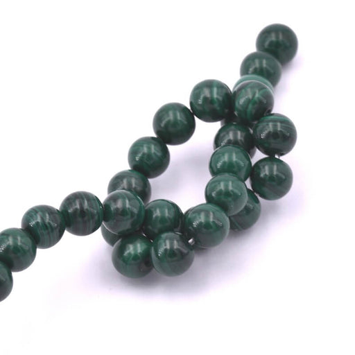 Kaufen Sie Perlen in der Schweiz Runde Malachitperle 6 mm – Loch 0,8 mm (1 Strang – 20 cm)