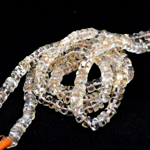 Perle rondelle heishi citrine 5x2-4mm (1 Fil-34cm)