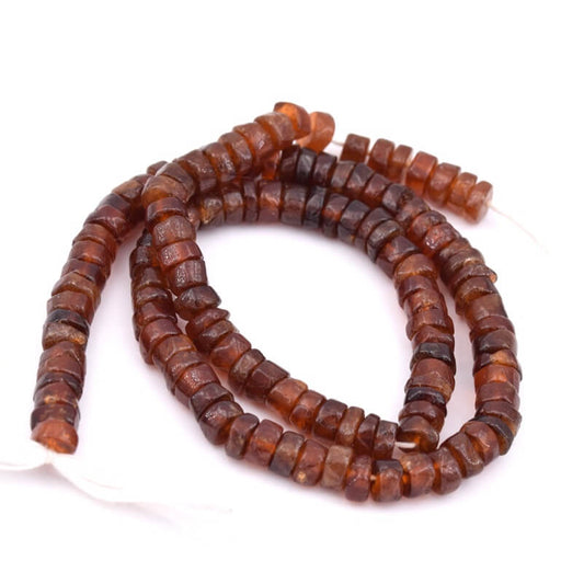 Perle heishi Hessonite foncée 5mm (1 Fil-33cm)