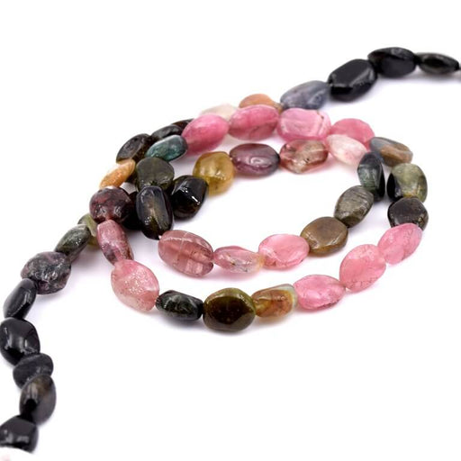 Perle ovale nugget plate Tourmaline mix - 6mm (1 Fil-33cm)