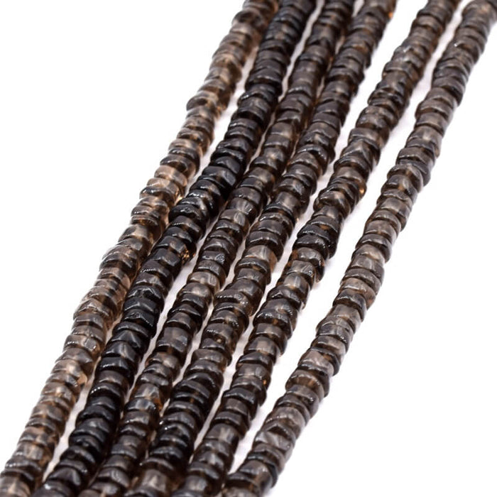 Perles heishi topaz foncé 5-6x1-3mm- Trou: 0.5mm (1 Fil-32cm)