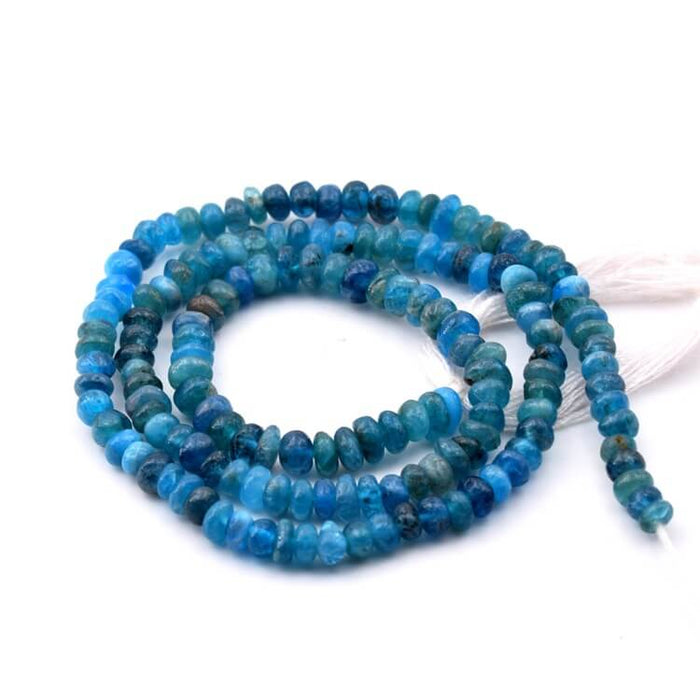 Perle heishi apatite 3.5x2-3mm Trou: 0.5mm (1 fil-34cm)