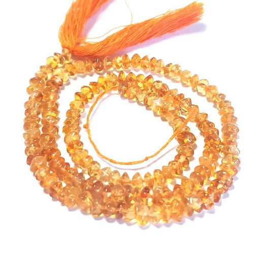 Perle bouton en Citrine 5-6x2-3mm - Trou : 0.5mm (1 Fil-35cm)