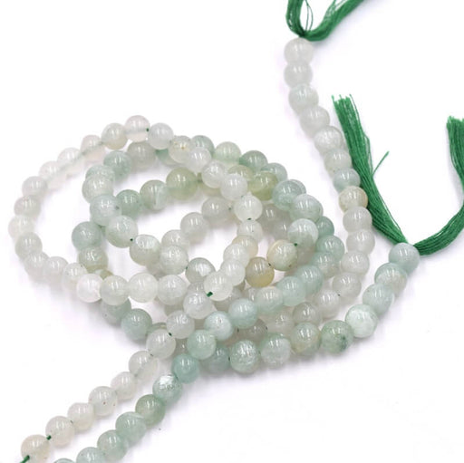 Kaufen Sie Perlen in der Schweiz Grüne Aventurin-Rundperle 5–6 mm – Loch 0.6 mm (1 Strang – 33 cm)