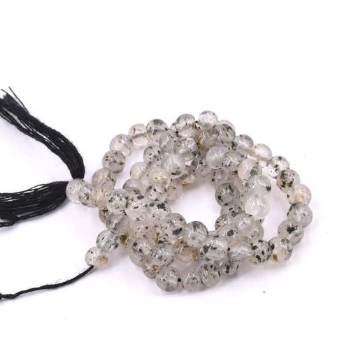 Kaufen Sie Perlen in der Schweiz Rutilquarz runde Perle 4–5 mm – Loch 0.6 mm (1 Strang – 35 cm)