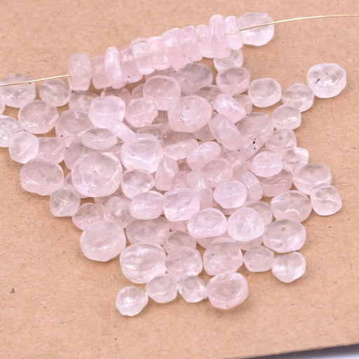 Kaufen Sie Perlen in der Schweiz Heishi-Perle Rondelle Rosa Quarz 6-7x2-4mm (1 Strang-33cm)
