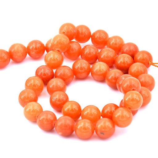 Perles rondes Aventurine orange 8mm sur fil 38 cm 45 perles (1 fil)