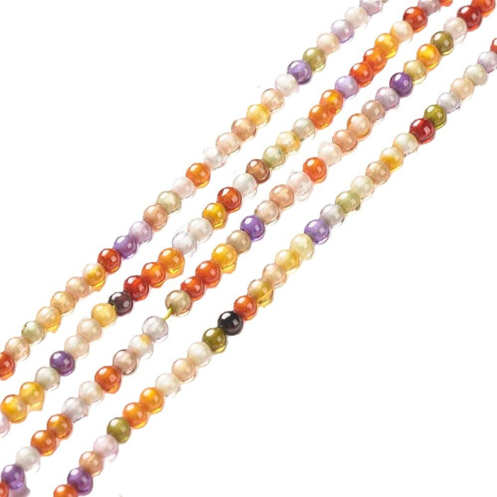 Perle ronde en zircon multicolore 2mm (1 fil-37cm)