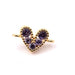 Connecteur coeur en laiton doré et zircon violet 9mm -Trou: 1mm (1)
