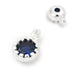 Pendentif rond laiton argenté - zircon bleu - 5mm - Trou: 1mm (2)