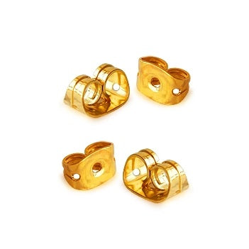 Kaufen Sie Perlen in der Schweiz Ohrsteckerdrücker für Ohrringe aus goldenem Edelstahl – 6 mm (4)