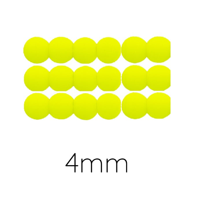 Perle ronde de Bohème fluo Neon Yellow jaune 4mm (50)